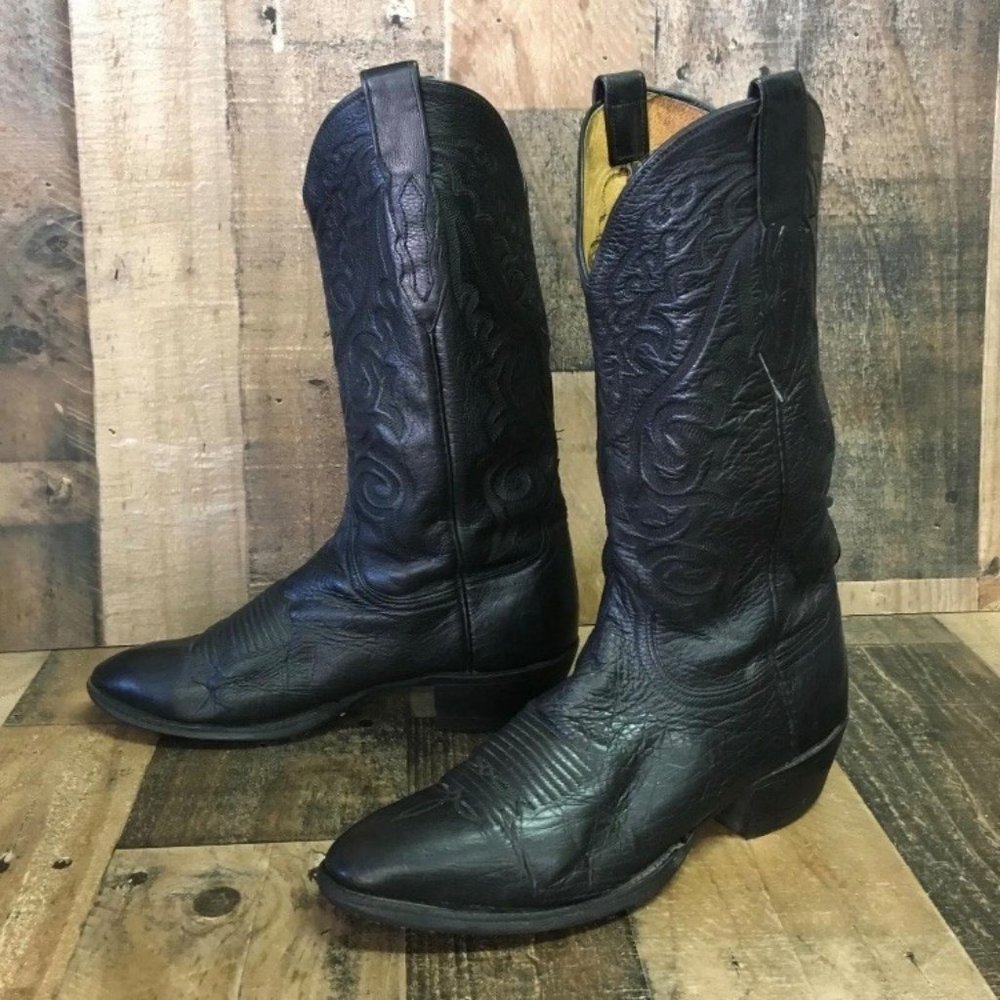 Lucchese 2000 T3130R4 Classic Black Cowboy Boots Mens 8 D